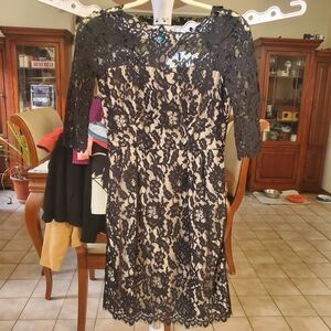 Milly Black Lace Overlay Midi Dress